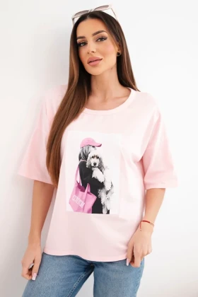 Италианска памучна oversize тениска с принт