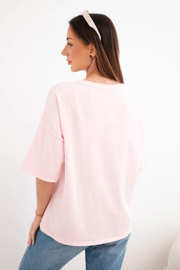Италианска памучна oversize тениска с принт